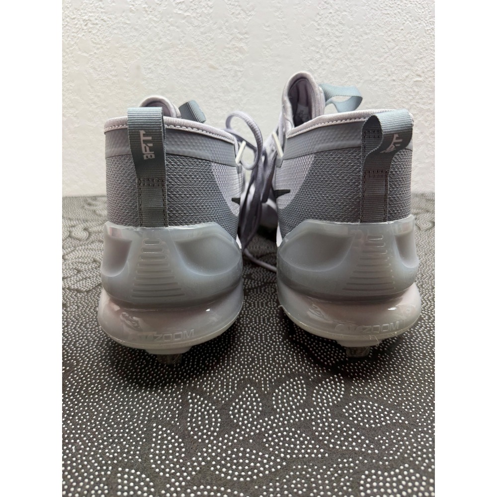 Nike Alpha Huarache Elite 4 Mid Metal Baseball Cleats Grey White FB2906-002 14 - Picture 4 of 7